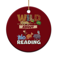Wild About Reading Ceramic Ornament Cute Animal Book Lover Kids Teachers