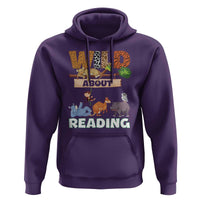 Wild About Reading Hoodie Cute Animal Book Lover Kids Teachers