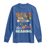 Wild About Reading Long Sleeve Shirt Cute Animal Book Lover Kids Teachers