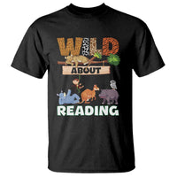 Wild About Reading T Shirt Cute Animal Book Lover Kids Teachers