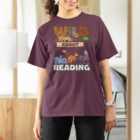 Wild About Reading T Shirt For Women Cute Animal Book Lover Kids Teachers