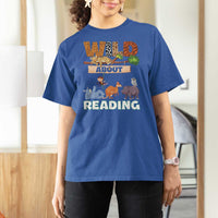 Wild About Reading T Shirt For Women Cute Animal Book Lover Kids Teachers