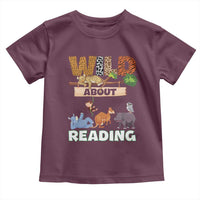 Wild About Reading Toddler T Shirt Cute Animal Book Lover Kids Teachers