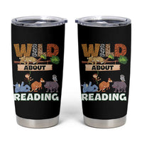 Wild About Reading Tumbler Cup Cute Animal Book Lover Kids Teachers