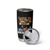Wild About Reading Tumbler Cup Cute Animal Book Lover Kids Teachers