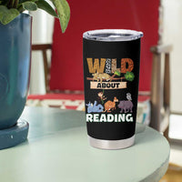Wild About Reading Tumbler Cup Cute Animal Book Lover Kids Teachers