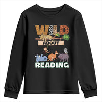 Wild About Reading Youth Sweatshirt Cute Animal Book Lover Kids Teachers
