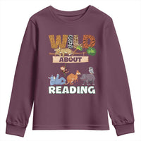 Wild About Reading Youth Sweatshirt Cute Animal Book Lover Kids Teachers