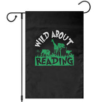 Wild About Reading Garden Flag Cute Safari Animal Reading Shirt Preschool Kindergarten