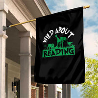 Wild About Reading Garden Flag Cute Safari Animal Reading Shirt Preschool Kindergarten