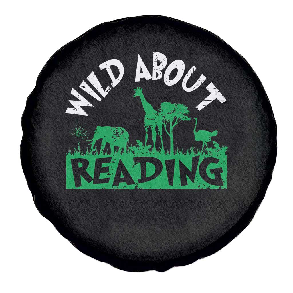Wild About Reading Spare Tire Cover Cute Safari Animal Reading Shirt Preschool Kindergarten