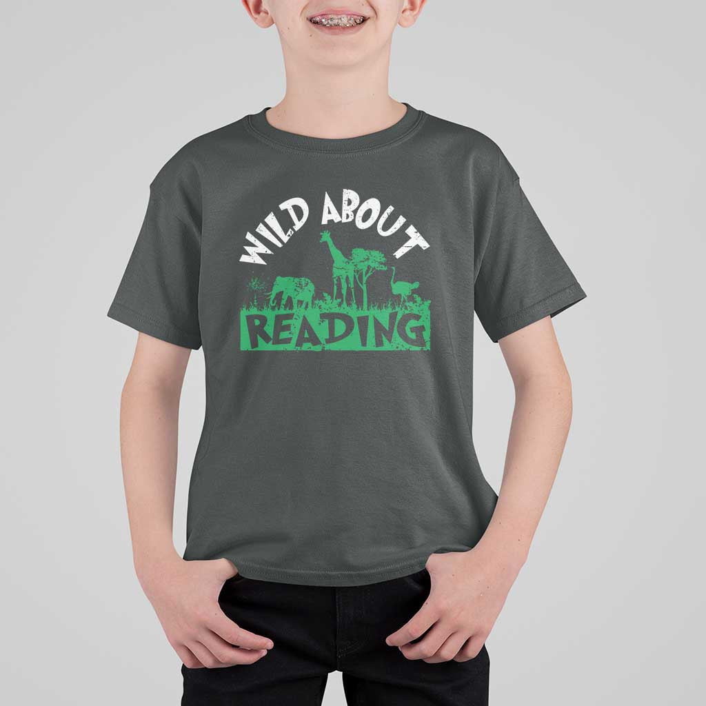 Wild About Reading T Shirt For Kid Cute Safari Animal Reading Shirt Preschool Kindergarten