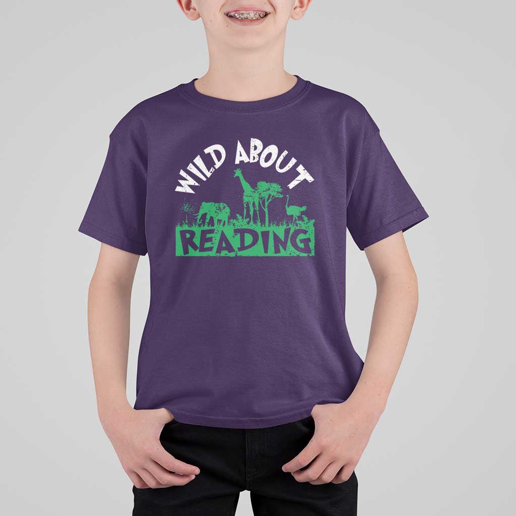 Wild About Reading T Shirt For Kid Cute Safari Animal Reading Shirt Preschool Kindergarten