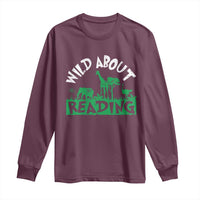 Wild About Reading Long Sleeve Shirt Cute Safari Animal Reading Shirt Preschool Kindergarten