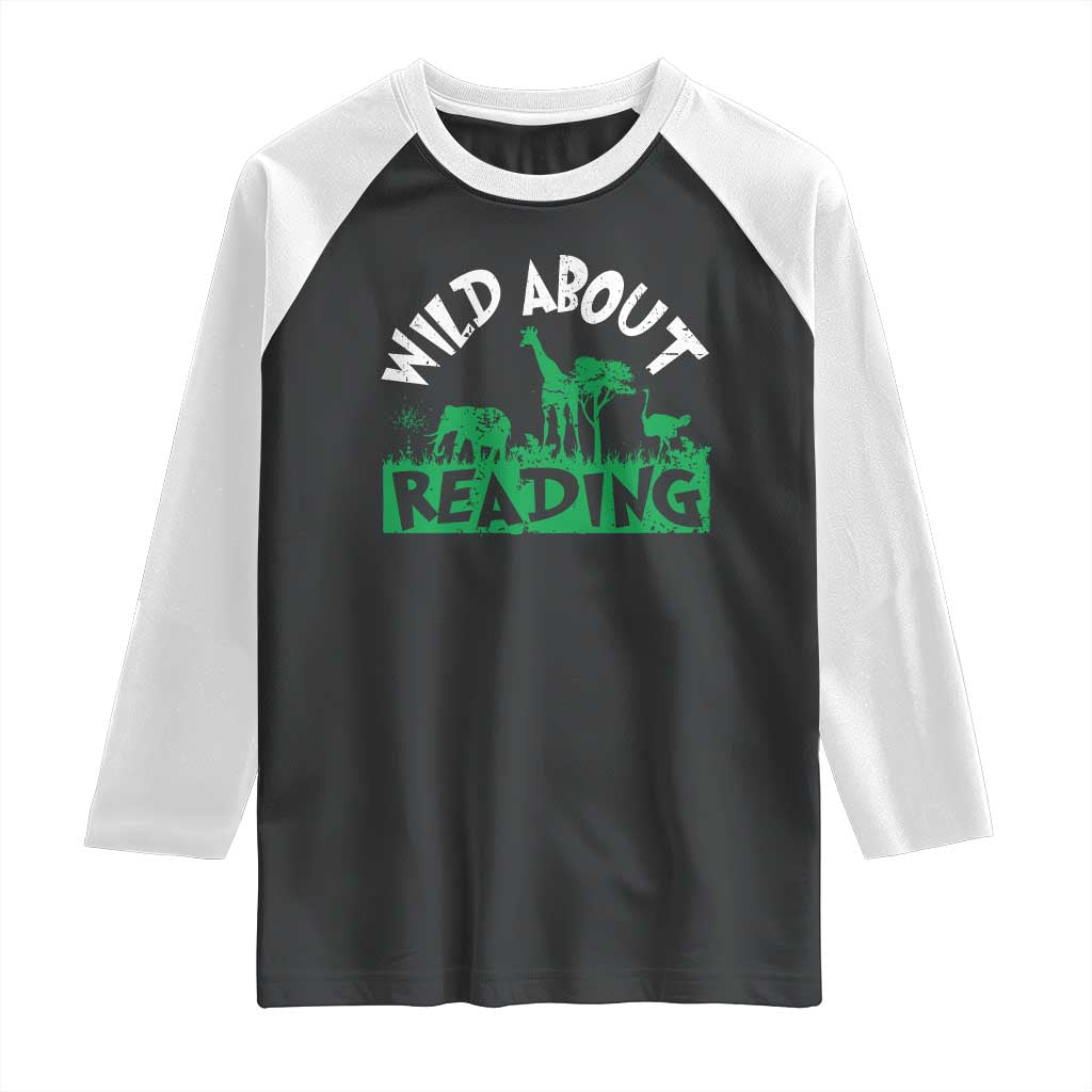 Wild About Reading Raglan Shirt Cute Safari Animal Reading Shirt Preschool Kindergarten