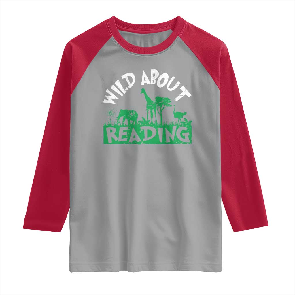 Wild About Reading Raglan Shirt Cute Safari Animal Reading Shirt Preschool Kindergarten