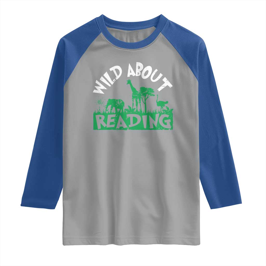 Wild About Reading Raglan Shirt Cute Safari Animal Reading Shirt Preschool Kindergarten