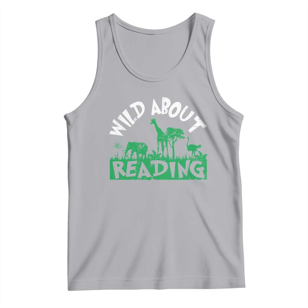 Wild About Reading Tank Top Cute Safari Animal Reading Shirt Preschool Kindergarten