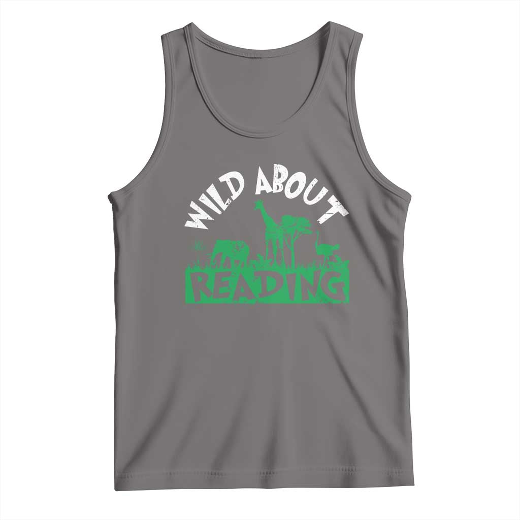 Wild About Reading Tank Top Cute Safari Animal Reading Shirt Preschool Kindergarten
