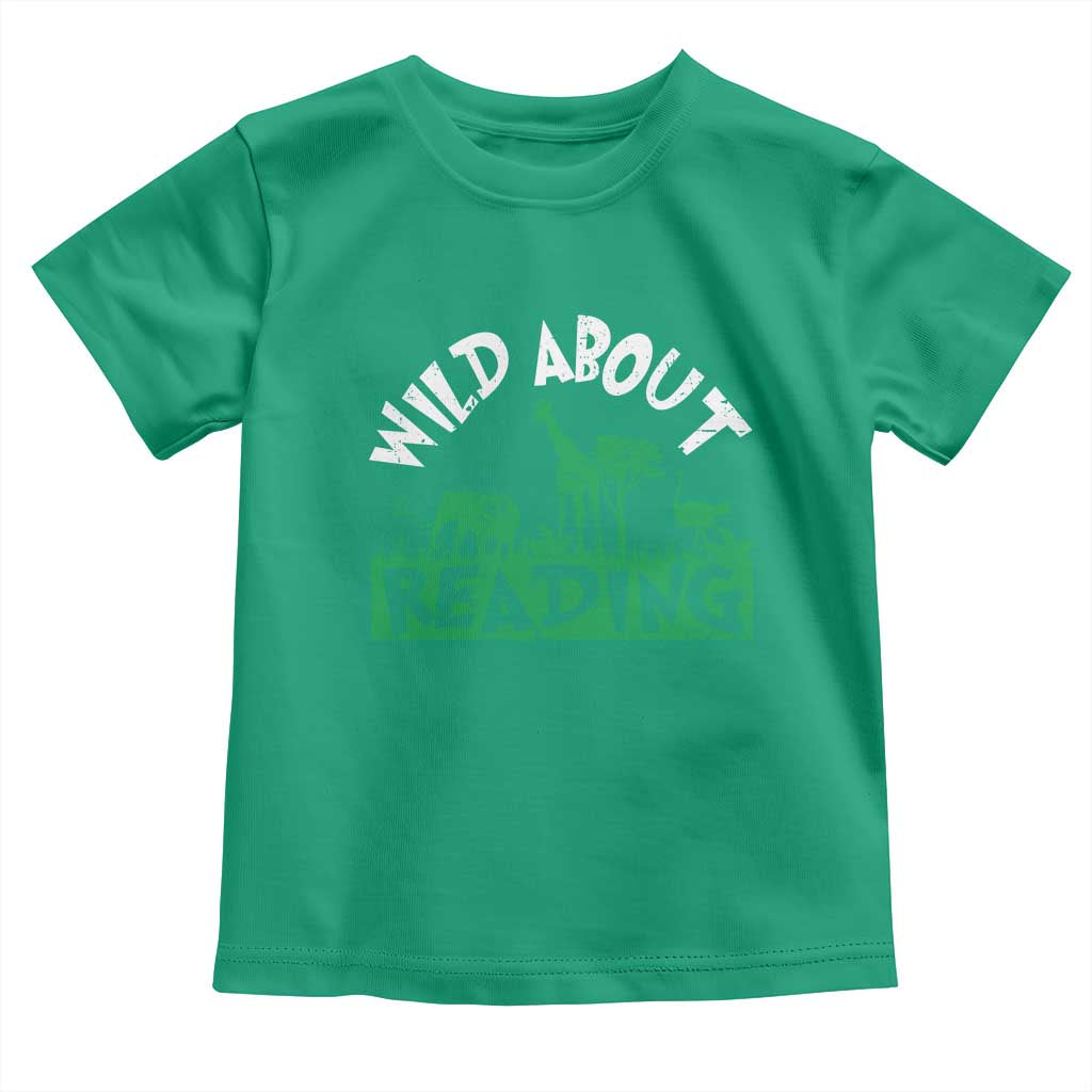 Wild About Reading Toddler T Shirt Cute Safari Animal Reading Shirt Preschool Kindergarten