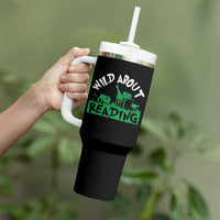 Wild About Reading Tumbler With Handle Cute Safari Animal Reading Shirt Preschool Kindergarten