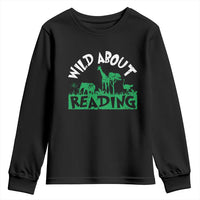 Wild About Reading Youth Sweatshirt Cute Safari Animal Reading Shirt Preschool Kindergarten