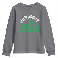 Wild About Reading Youth Sweatshirt Cute Safari Animal Reading Shirt Preschool Kindergarten