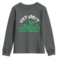 Wild About Reading Youth Sweatshirt Cute Safari Animal Reading Shirt Preschool Kindergarten