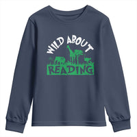Wild About Reading Youth Sweatshirt Cute Safari Animal Reading Shirt Preschool Kindergarten