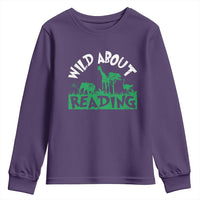 Wild About Reading Youth Sweatshirt Cute Safari Animal Reading Shirt Preschool Kindergarten