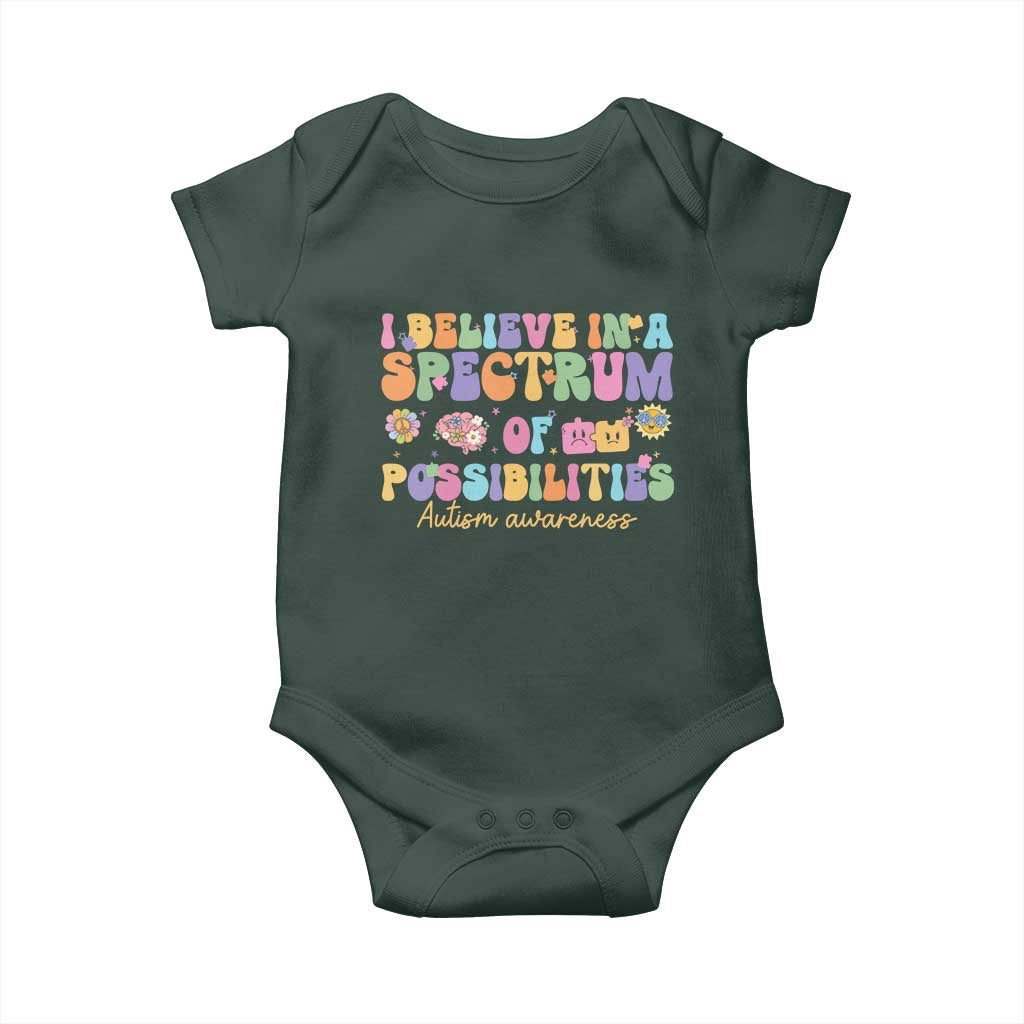 I Believe In A Spectrum Of Possibilities Autism awareness Baby Onesie Neurodiversity SPED Teacher Gift