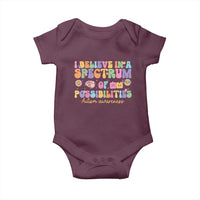 I Believe In A Spectrum Of Possibilities Autism awareness Baby Onesie Neurodiversity SPED Teacher Gift