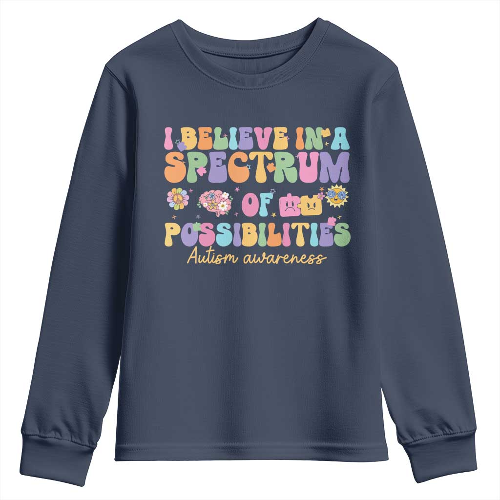 I Believe In A Spectrum Of Possibilities Autism awareness Youth Sweatshirt Neurodiversity SPED Teacher Gift