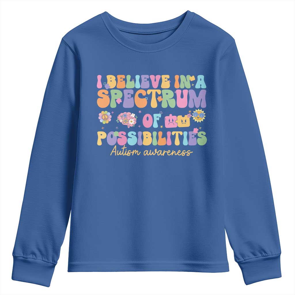 I Believe In A Spectrum Of Possibilities Autism awareness Youth Sweatshirt Neurodiversity SPED Teacher Gift