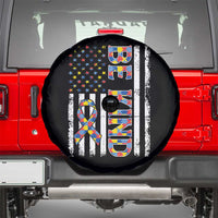 Be Kind Autism Spare Tire Cover USA flag Autistic Support