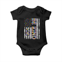 Be Kind Autism Baby Onesie USA flag Autistic Support