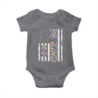 Be Kind Autism Baby Onesie USA flag Autistic Support