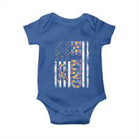 Be Kind Autism Baby Onesie USA flag Autistic Support