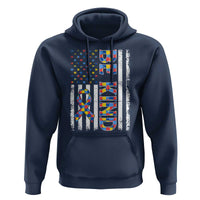 Be Kind Autism Hoodie USA flag Autistic Support