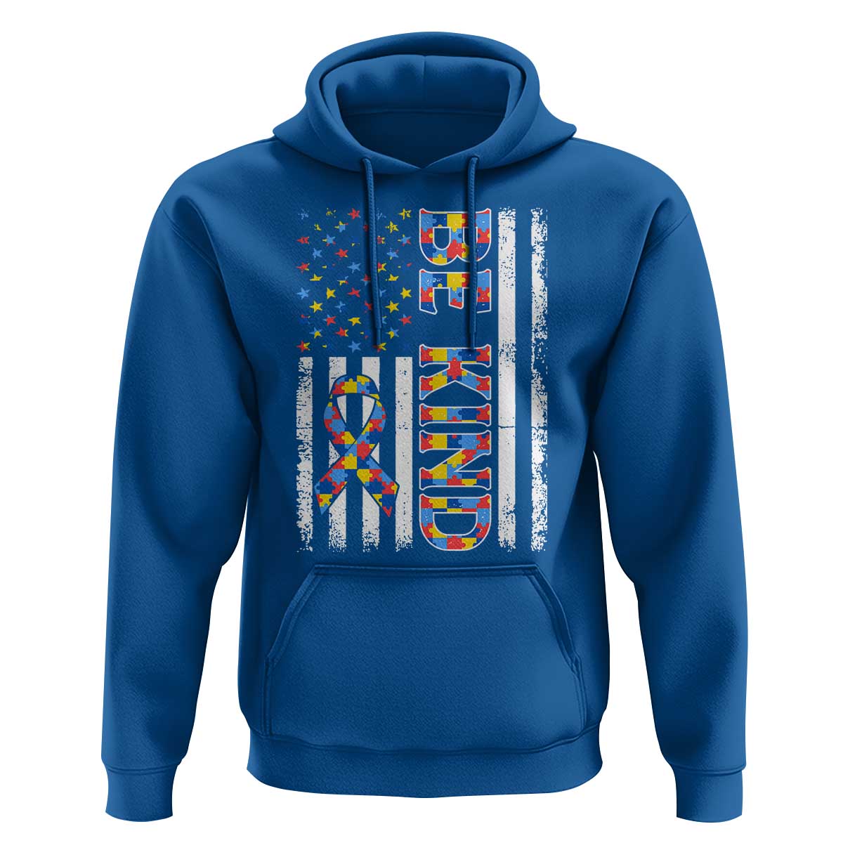 Be Kind Autism Hoodie USA flag Autistic Support