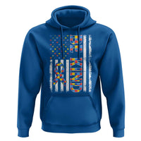 Be Kind Autism Hoodie USA flag Autistic Support
