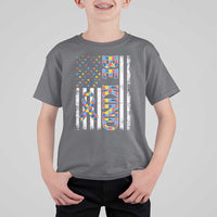 Be Kind Autism T Shirt For Kid USA flag Autistic Support