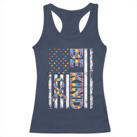 Be Kind Autism Racerback Tank Top USA flag Autistic Support