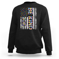 Be Kind Autism Sweatshirt USA flag Autistic Support