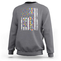 Be Kind Autism Sweatshirt USA flag Autistic Support