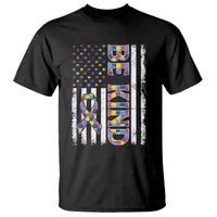 Be Kind Autism T Shirt USA flag Autistic Support