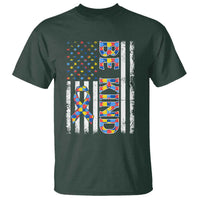 Be Kind Autism T Shirt USA flag Autistic Support