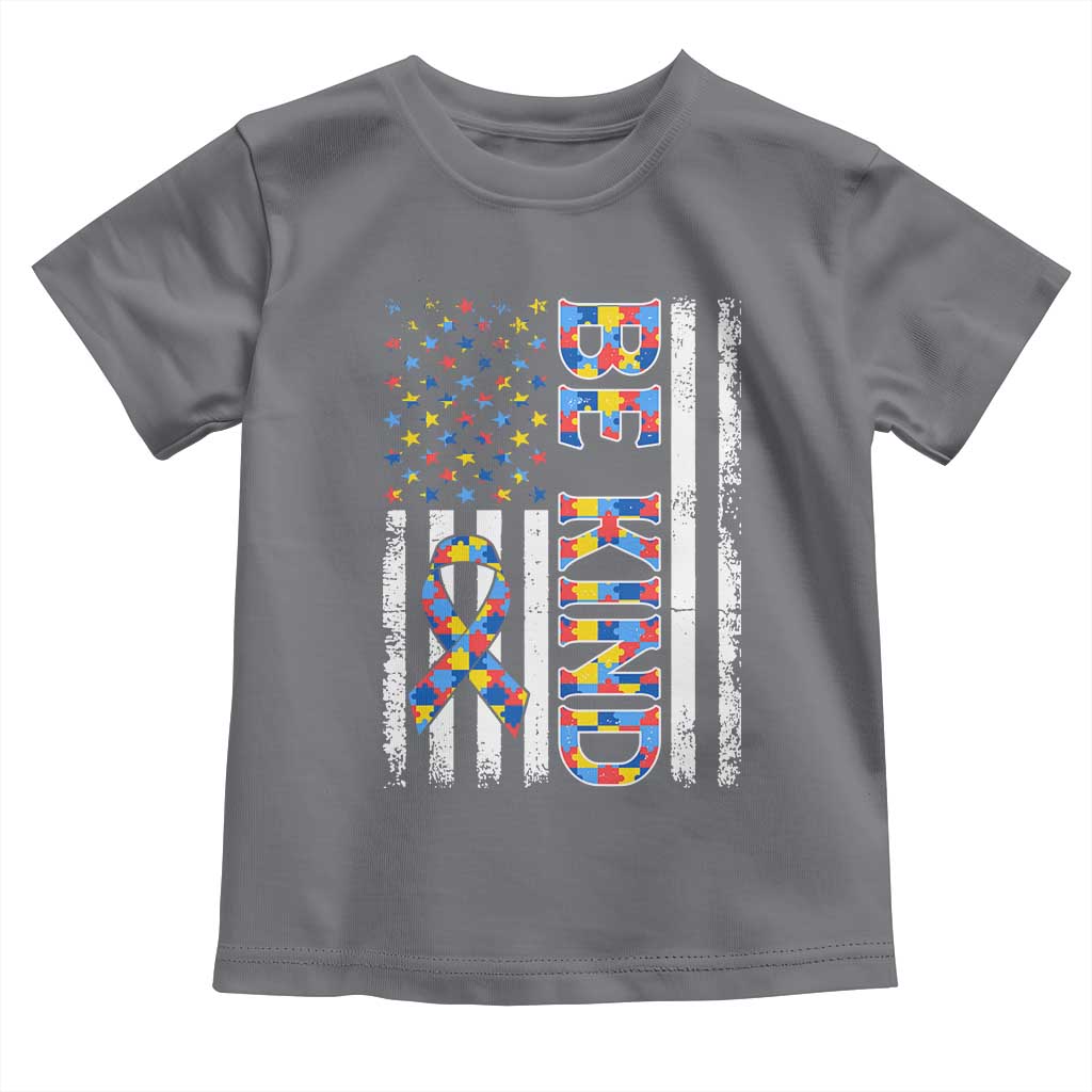 Be Kind Autism Toddler T Shirt USA flag Autistic Support