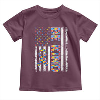 Be Kind Autism Toddler T Shirt USA flag Autistic Support