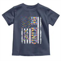 Be Kind Autism Toddler T Shirt USA flag Autistic Support